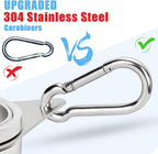 2" Large Flag Pole Rings, 2 Pcs Aluminum Alloy Spinning Flag Pole Ring Clips Swivels, 360° Rotating Anti Wrap Flagpole Ring Hardware with Stainless Steel Carabiners for 1.6-2" Diameter