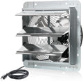 JVO 12 Inch Shutter Exhaust Fan 1450 CFM High-Powered Ventilation, Ideal for Attics, Greenhouses, Garages and Chicken Coops - Wall Mount for Easy Installation (12 inch Fan Wtih Power Cord)