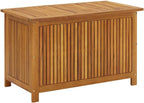 Wood Garden Backyard Organization, Wooden Garden Storage Box for Patio Furniture and Outdoor Cushions, 35.4"x19.7"x22.8",-337