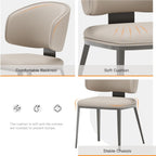Dining Chairs Set of 4, Faux Leather Dining Chairs, Light Gray