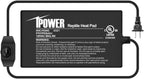 iPower 4 by 7-Inch 4 Watts Reptile Heating Mat with Temperature Controller Under Tank Warmer Terrarium Heat Pad for Reptiles and Amphibians, Black