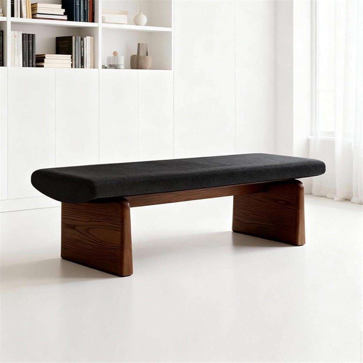 Modern Wooden Sofa Bedroom Bed end Bench Hotel Leisure Entryway(Medium)