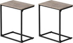 VASAGLE Set of 2 C Shape End Tables, Small Coffee Tables for Couch Or Sofa, Industrial Side Tables in Living Room, Bedroom, 13.8 x 21.7 x 26 Inches, Greige and Classic Black UZH2504036