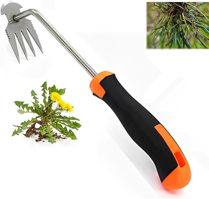 Weed Puller Tool, 2023 New Durable Garden Weed Pulling Tool, Portable Garden Weeder Tool for Vegetable Gardening Backyard Farm Planting & Weeding (Rubber Handle)