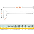 CS Unitec | Non-Sparking Pick Head Axe | 4 lbs. | TUV Certified | Copper Beryllium | Non-Magnetic | Corrosion Resistant | EX1203-1850B