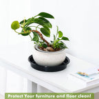 Plant Saucer 50 Pack Plant Trays for Pots 4 Inch Plastic Plant Saucers for Outdoors and Indoors Drip Trays for Potted Plants Flower Pot Plates to Catch Water Plant Drainage Dishes No Holes, Black
