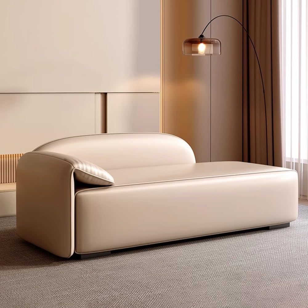 Modern Bedroom Bed End Stool Sofa Nordic Simple Shoe Bench Clothing Store Chaise Longue Entryway(Beige,Small)