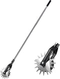 Wheel Rotary Edger Lawn Tool, Grass Edge Trimmer, Sidewalk Manual Lawn Edger, Strong 3 Sections Stainless Steel Handle with Cushion Grip, 58.3-Inch