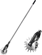 Wheel Rotary Edger Lawn Tool, Grass Edge Trimmer, Sidewalk Manual Lawn Edger, Strong 3 Sections Stainless Steel Handle with Cushion Grip, 58.3-Inch