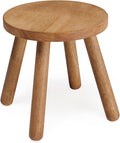 11.8" H Round Solid Wooden Stool Wood Plant Stand Woden Decorative Stool Garden Stool Portable Stand for Kitchen Bathroom Living Room Bedroom