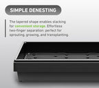 10x20 Inch Black Plastic 5 Pack Plant Propagation Tray – Growing Trays for Garden, Planting, Seedling, Soil & Hydroponic Horticulture - Microgreen Trays Grow Plants - No Drain Holes