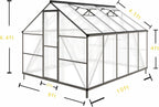 CQZY 8x10 FT Greenhouse for Outdoors, Polycarbonate Greenhouse with Quick Setup Structure and Roof Vent, Aluminum Large Walk-in Green House for Outside Garden Backyard,Dark Gray