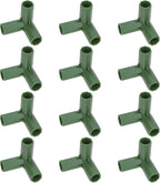 4 Pcs 11mm Greenhouse Frame Building Connectors, 3 Way Right Angle Pipe Fitting for Grape Trellis/Sunscreen Shed/Gardening Plant Stakes, Greenhouse Accessories [Green]