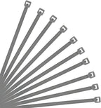 XINGO 8 Inch Silver Cable Zip Ties (500 Pack), 40 Lbs Tensile Strength-Heavy Duty, Self-Locking Nylon Plastic Nylon Wire Ties for indoor and outdoor use