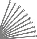 XINGO 10 Inch Cable Zip Ties (500 Pack), 40 Lbs Tensile Strength-Heavy Duty, Self-Locking Nylon Plastic Nylon Wire Ties for indoor and outdoor use (Silver)