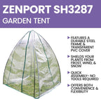 Winter Greenhouse Grow Tent SH3287 Portable Garden DIY Mini Green House Kit Steel Frame, Transparent Cover, 55.1 x 55.1 x 70.9-inches