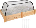 Raised Garden Bed Cover with Frame-4x2x1.3ft Garden Greenhouse Cover with Zipper Door,Garden Rows Accelerator Plants Cover for Vegetable & Flower Beds
