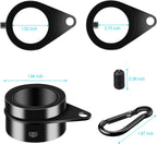 1" Black Flag Pole Rings, 2 Pcs Anti Wrap Aluminum Alloy Flag Pole Clip Swivels, 360° Rotating Flagpole Flag Mounting Ring Clips, Spinning Flag Pole Kit for 0.75-1.02" Diameter (1 Inch, Black)