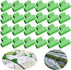 24pcs Greenhouse Clamps Hoops for 10-12mm PVC Pipe Tubes, Greenhouse Film Clamps Shading Net Rod Clip Garden Hoops for Row Cover, Greenhouse Plastic Sheeting Support, Green (11mm)