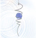 Gazing Ball Spiral Tail, Wind Spinner Stabilizer with Purple Glass Orb | 13-Inch Sun Catcher Rainbow Maker, Mesmerizing Rotating Art for Outdoor Garden Yard | Unique Hanging Decor & Gift