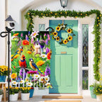 Spring Summer Humming bird garden Flag Birds Floral Garden Flags 12x18 Double Sided, small Yard Flags for Outside Decoration
