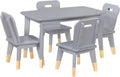 Polay Dining Table Set Kids Table and Chairs Wood Frame Play,A23 | Sturdy wood frame dining table set seats 4 children. Compact size for playrooms, kitchens, or bedrooms. Easy assembly re