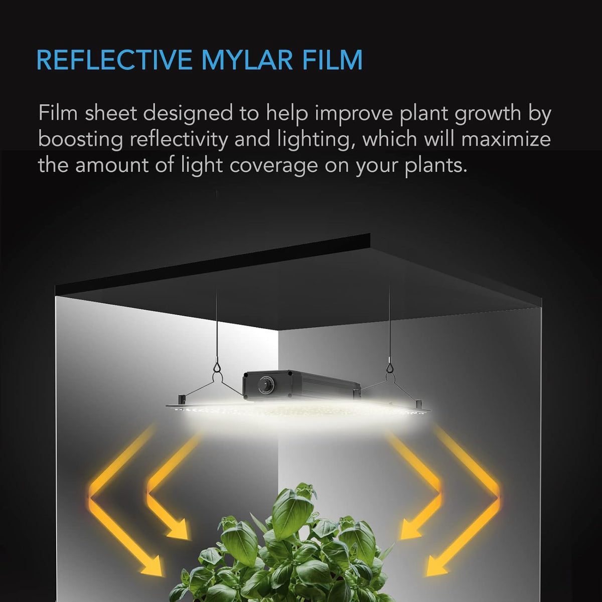 AC Infinity Mylar Film Roll 4' x 25', Reflective PET Foil Sheet, 2 mil Thick Tear-Resistant Cover Vapor Barrier for Greenhouses, Patio, Gardens, and DIY Grow Rooms
