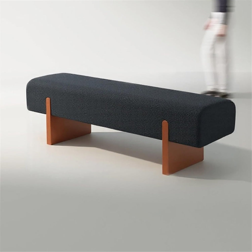 Modern Wooden Bed end Bench Dining Table Upholstered Shoe Changing Dressing Room Rest Area Entryway(Large)