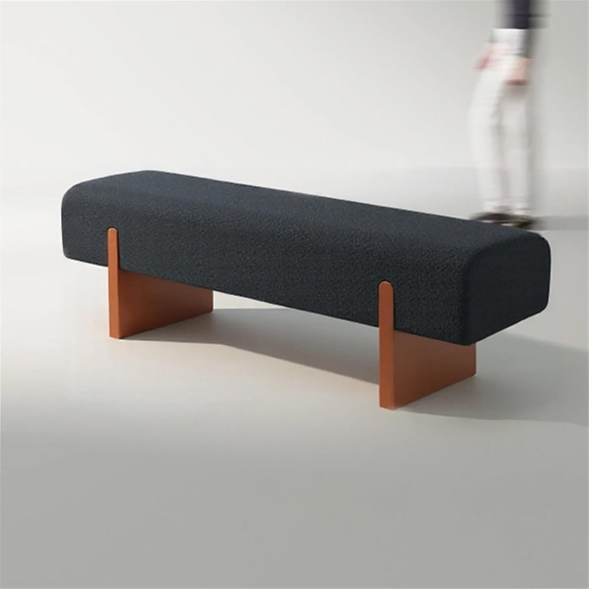 Modern Wooden Bed end Bench Dining Table Upholstered Shoe Changing Dressing Room Rest Area Entryway(Medium)