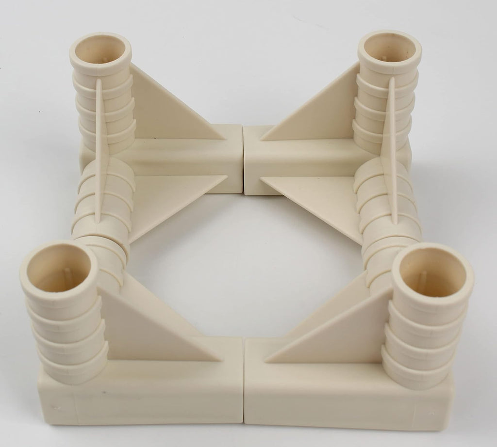 3-Way 16mm 5/8'' Pole for Plant Grow Tent, PVC Pipe Fittings Build Heavy Duty Greenhouse Frame Furniture Connectors Tent Connections, 4 Pcs, Cream