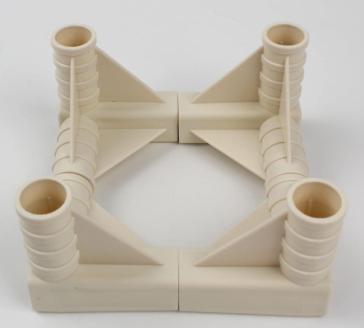 3-Way 16mm 5/8'' Pole for Plant Grow Tent, PVC Pipe Fittings Build Heavy Duty Greenhouse Frame Furniture Connectors Tent Connections, 4 Pcs, Cream