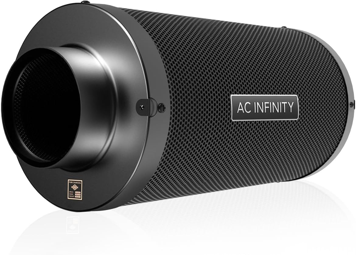AC Infinity Air Carbon Filter 6" with Premium Australian Virgin Charcoal, for Inline Duct Fan, Odor Control, Hydroponics, Grow Rooms