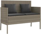 Gray Poly Rattan Patio Storage Bench with Cushion, Outdoor Seat with Waterproof Bag and Gas Spring