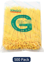 XINGO 10 Inch Cable Zip Ties (500 Pack), 40 Lbs Tensile Strength-Heavy Duty, Self-Locking Nylon Plastic Nylon Wire Ties for indoor and outdoor use (Yellow)