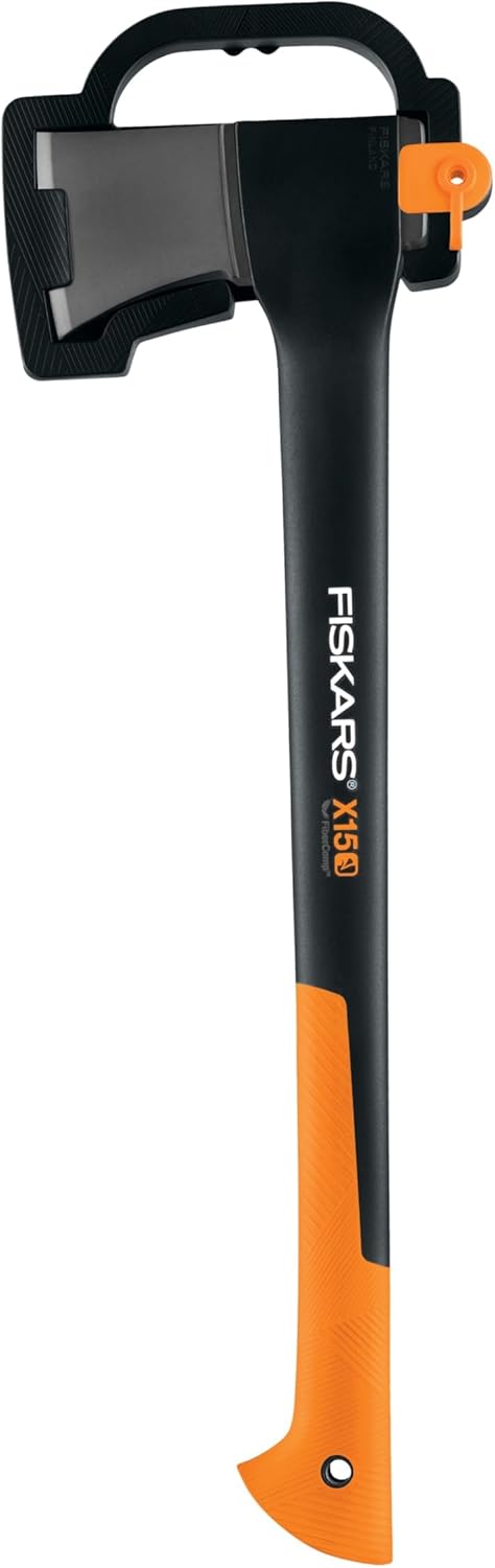 Fiskars X15 Splitting Axe, Tree Branch Cutter and Wood Splitter (23.5-Inch Axe) with Shock-Absorbing Handle