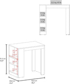 Kitchen Island with Dining Surface and Storage Shelves | Includes three accessible side shelves for kitchen storage