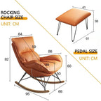 Home Living Room Bedroom Rocking Chair Glider Chair with High Backrest,Rocking Chair Adult Lazy Sofa Can Recline,Comfortable Living Room Rocking Chair with Footstool(D)