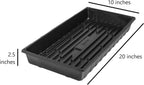 SUNPACK 10" x 20" Extra Strength Plastic Seed Starting Tray, Black, 2.5" (Pack of 30) - No Drainage Holes, Ideal for Greenhouses or Indoor Gardening - Made of BPA-Free Plastic