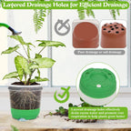 Caffox 55PCS Reusable Seed Starter Kit Includes 30 Packs 3.5" Clear Nursery Pots with Silicone Base, Repotting Mat, Gardening Gloves, Plant Labels and Seedling Tools for Easy Transplant