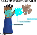 Vgo... Gardening Gloves Unisex,Safety Work Gloves,Long Sleeves Gauntlet,Puncture Proof,Touchscreen(Size L,Blue,SL7496)