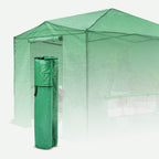 EAGLE PEAK Replacement Cover for 12x8 Portable Walk-in Pop up Greenhouse, Front and Rear Roll-Up Zipper Entry Doors and 4 Large Roll-Up Side Windows (Frame Not Included), Green