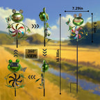 Frog Garden Decor Wind Spinners Outdoor, Garden Solar Lights Decorative Wind Sculpture Spinner Windmills for Patio Pathway Lawn Ornaments, Christmas Outdoor Frog Decor Gifts for Women Mom.
