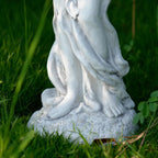 Outdoor Goddess Statue, Garden Beauty Decoration, Graceful Female Figure Sculpture, Catholic Concrete Finish Art Decor for Yard Patio Deck Home Entryway Hallway, Grey