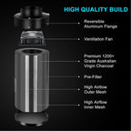 MELONFARM Air Filtration Kit 4", Built-in 14cm Fan Low Nois Carbon Filter with 12-Speed Controller, 8' Ducting, Cooling & Ventilation System for Grow Tents, Indoor Gardening, Hydroponics 4“x12.2