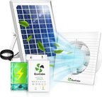 Solar Fan for Chicken Coop with Battery and Adjustable Thermostat, Solar Powered Fan with 12W Bifacial Solar Panel & 4" Exhaust Fan Accessories with Anti-backflow Valve