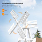 Wooden Windmill, Weather-Proof Wind Spinner, Outdoor Wind Mill for Garden Lawn Patio Decoration (White, Large)