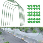 Garden Hoops Grow Tunnel for Raised Beds, 6 Sets 25.6" x 31.5" Rust-Proof Steel Greenhouse Hoops, Plant Support Garden Stakes Frame for Garden Fabric, Row Cover, Garden Netting