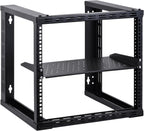RackPath 1U Cantilever Universal Rack Shelf - 10in Deep – Rackmount Shelf for 19’’ AV/Network Equipment Racks – 55lbs Capacity - 2Pack