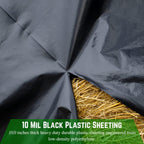 Farm Plastic Supply - Black Plastic Sheeting - 10 mil - (5' x 100') - Black Plastic Tarp, Polyethylene Vapor Barrier Sheeting, Painters Tarp