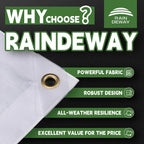12 Mil Heavy Duty White Tarps 8' X 20', Extra Thick,Durable,Waterproof, UV Resistant, Weatherproof Poly Tarp,with Metal Grommets and Reinforced Edge (Finished Size)-by Raindeway